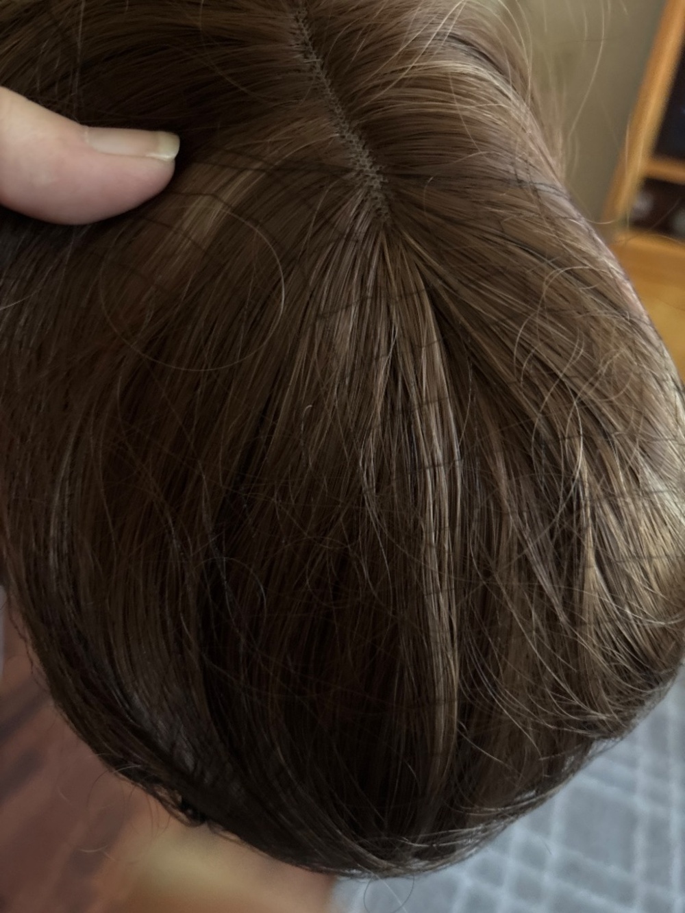 Beautiful 20” Clip-In Hair Topper with Fringe Bangs - Natural Looking Volume. - Picture 3 of 4